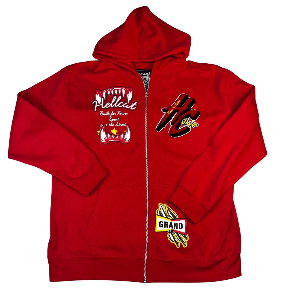 Dodge x Reason Hellcat World Race Zip Up Hoodie Red Mens‎ XL Limited Edition